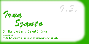 irma szanto business card