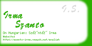 irma szanto business card